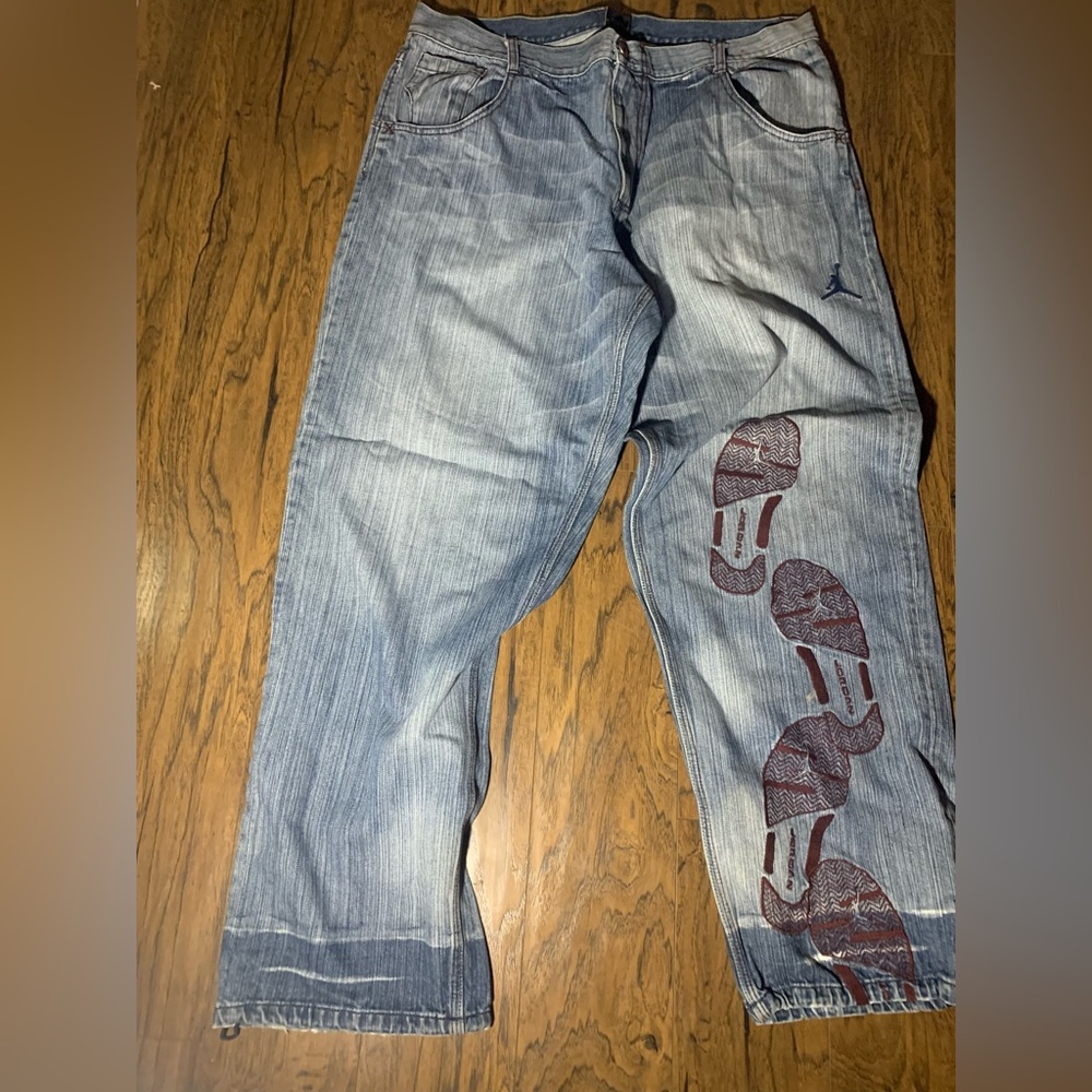 vintage Jordan 5 embroidered Jeans
